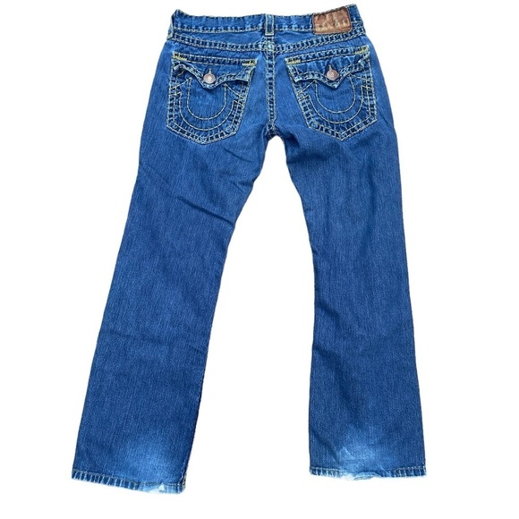 Vintage True Religion Jeans Size 34 Leather Tab RARE Blue - Picture 3 of 10